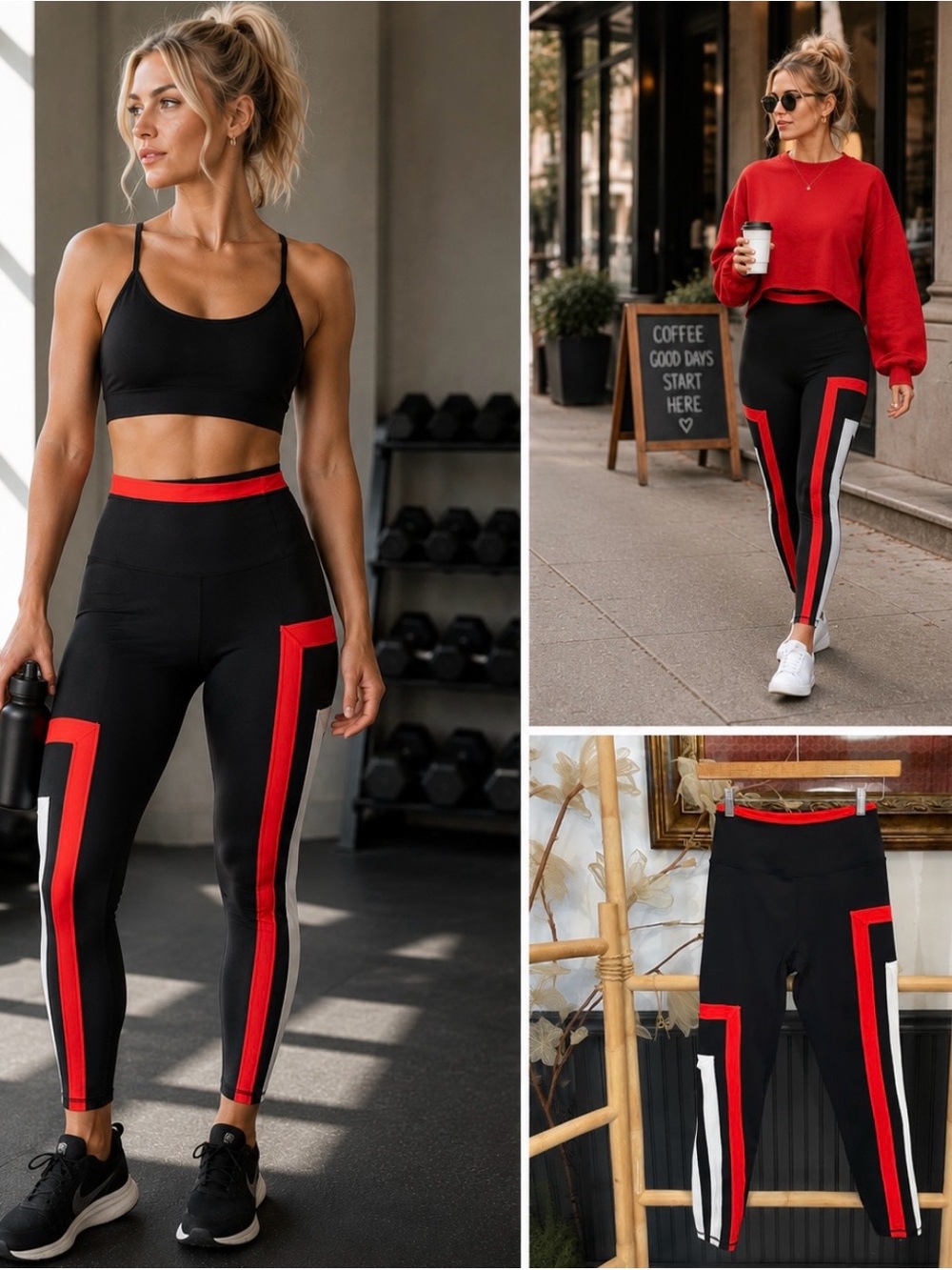 Free People Movement New Heights Retro Inspired Colorblock Leggings Sz XS🧡🎀